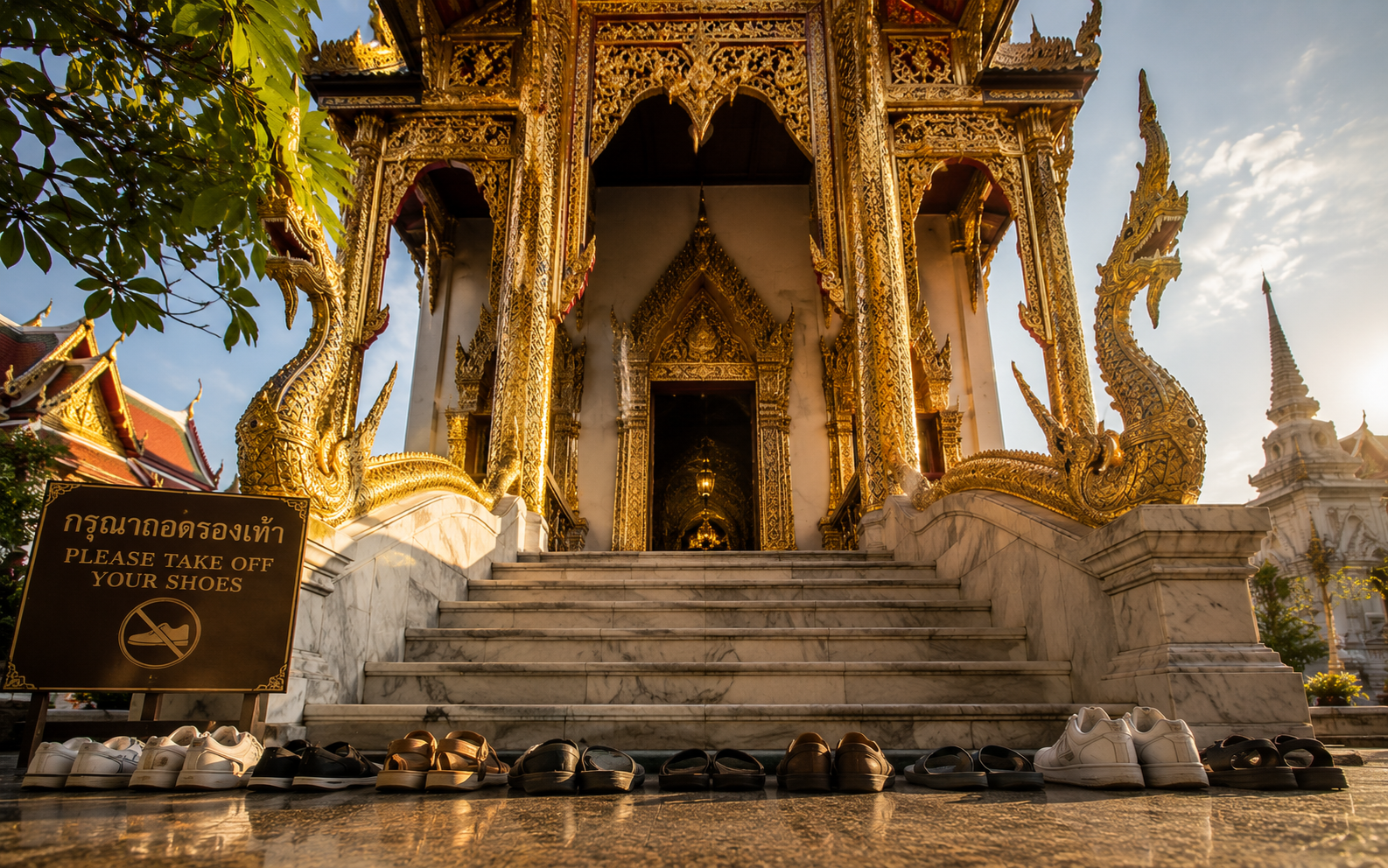 Golden Thai temple entrance